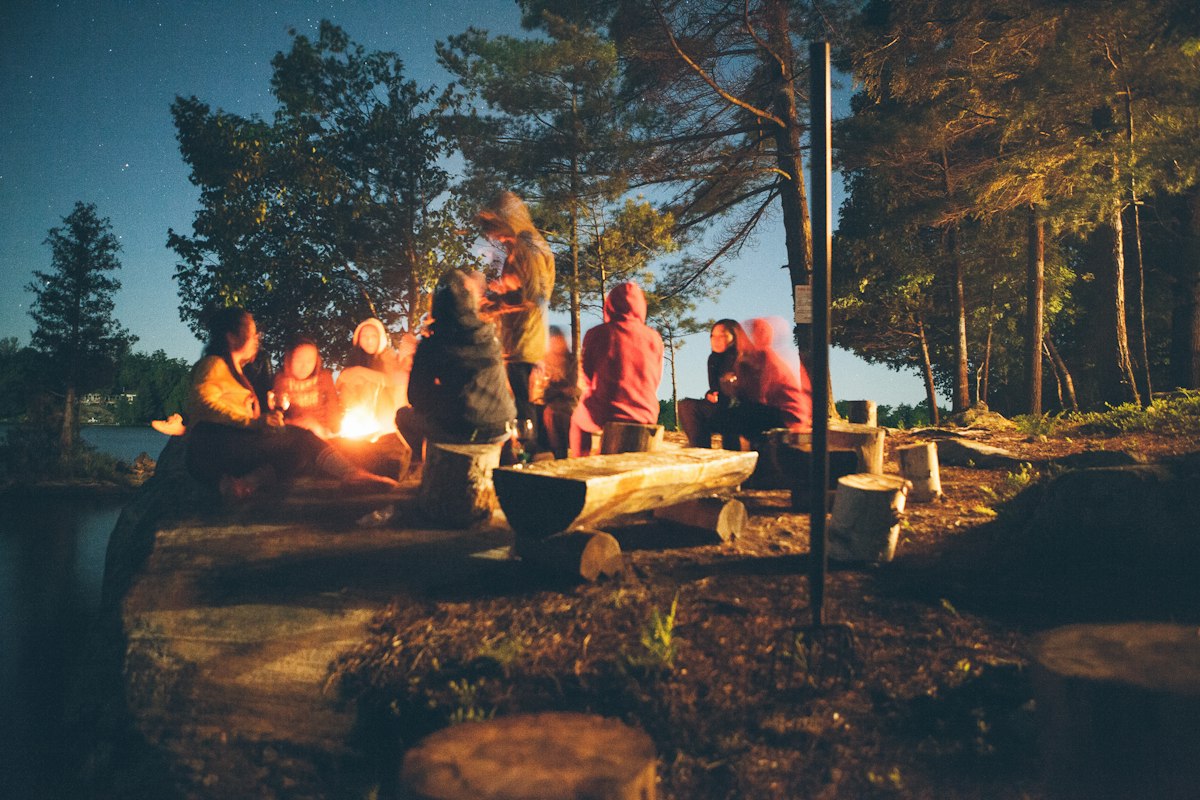 Kampwa camp morning with tents in forest